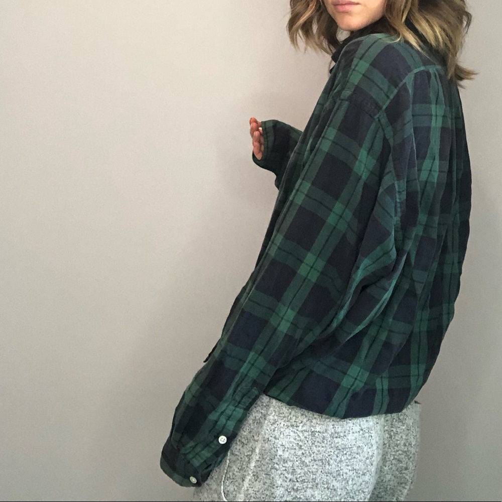 Oversized boyfriend Ralph Lauren tartan shirt